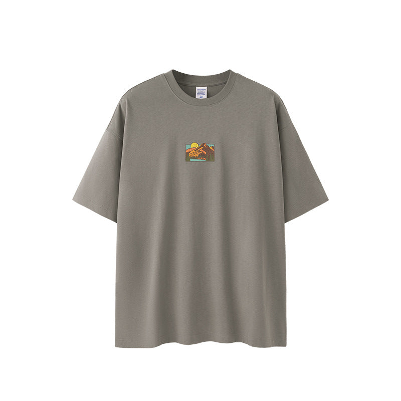 EMBROIDERED FOAM-PRINT T-SHIRT