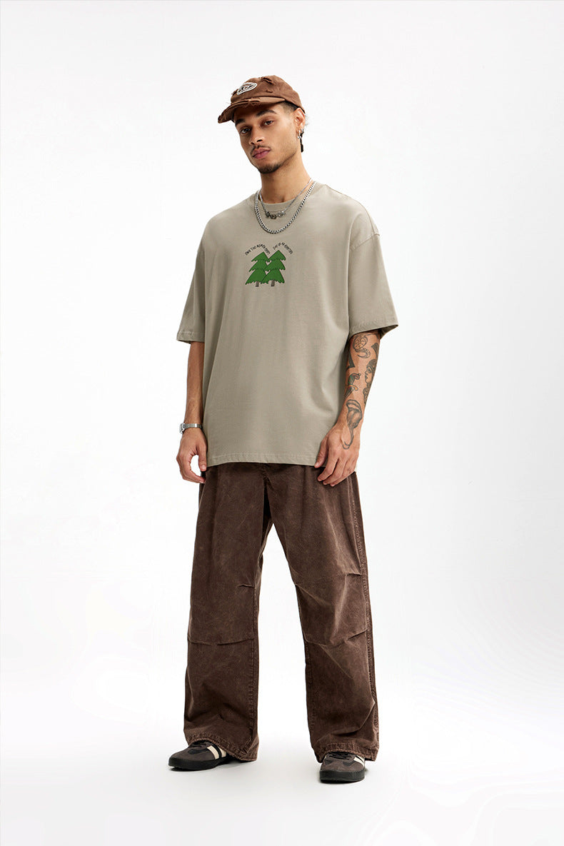 PINE FOAMMING CARTOON PRINT T- SHIRT