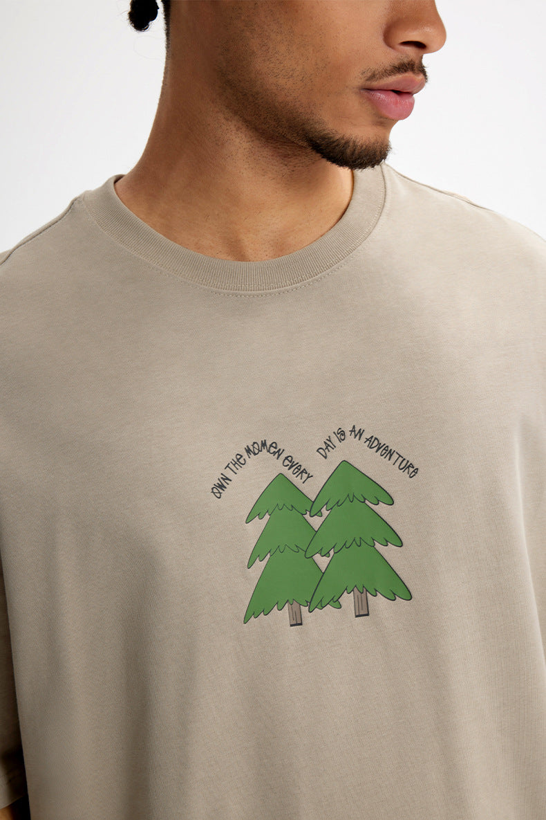 PINE FOAMMING CARTOON PRINT T- SHIRT