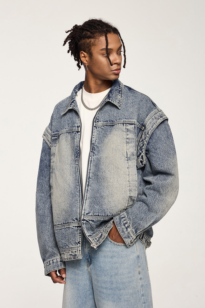 VINTAGTE WASHED DENIM JACKET