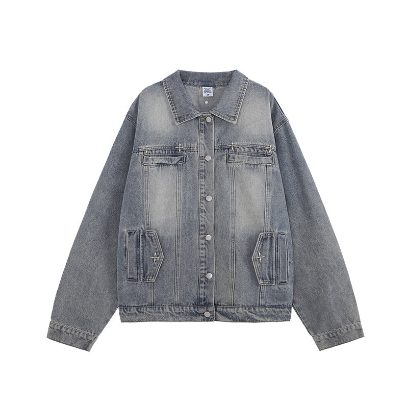 VINTAGTE WASHED DENIM JACKET
