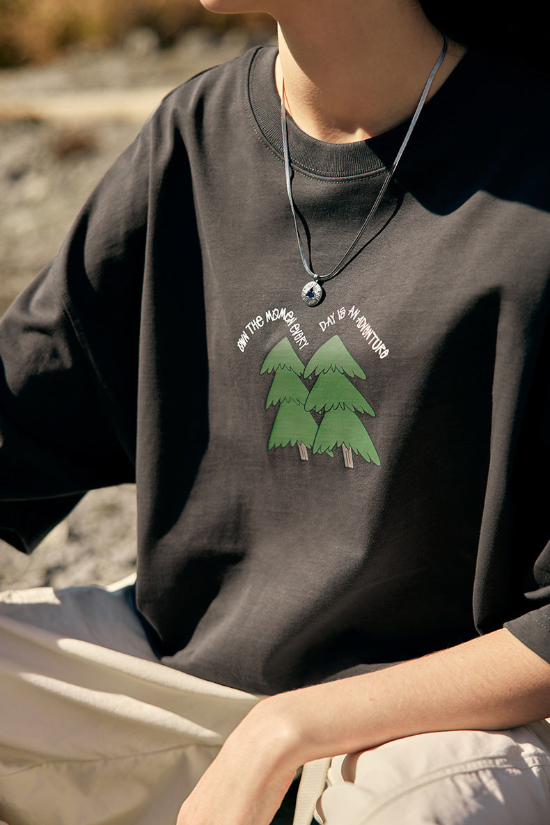 PINE FOAMMING CARTOON PRINT T- SHIRT