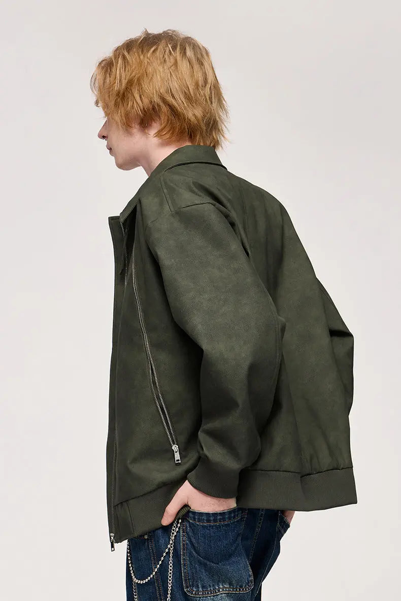 DOUBLE ZIPPER PU LEAHTER JACKET TIO