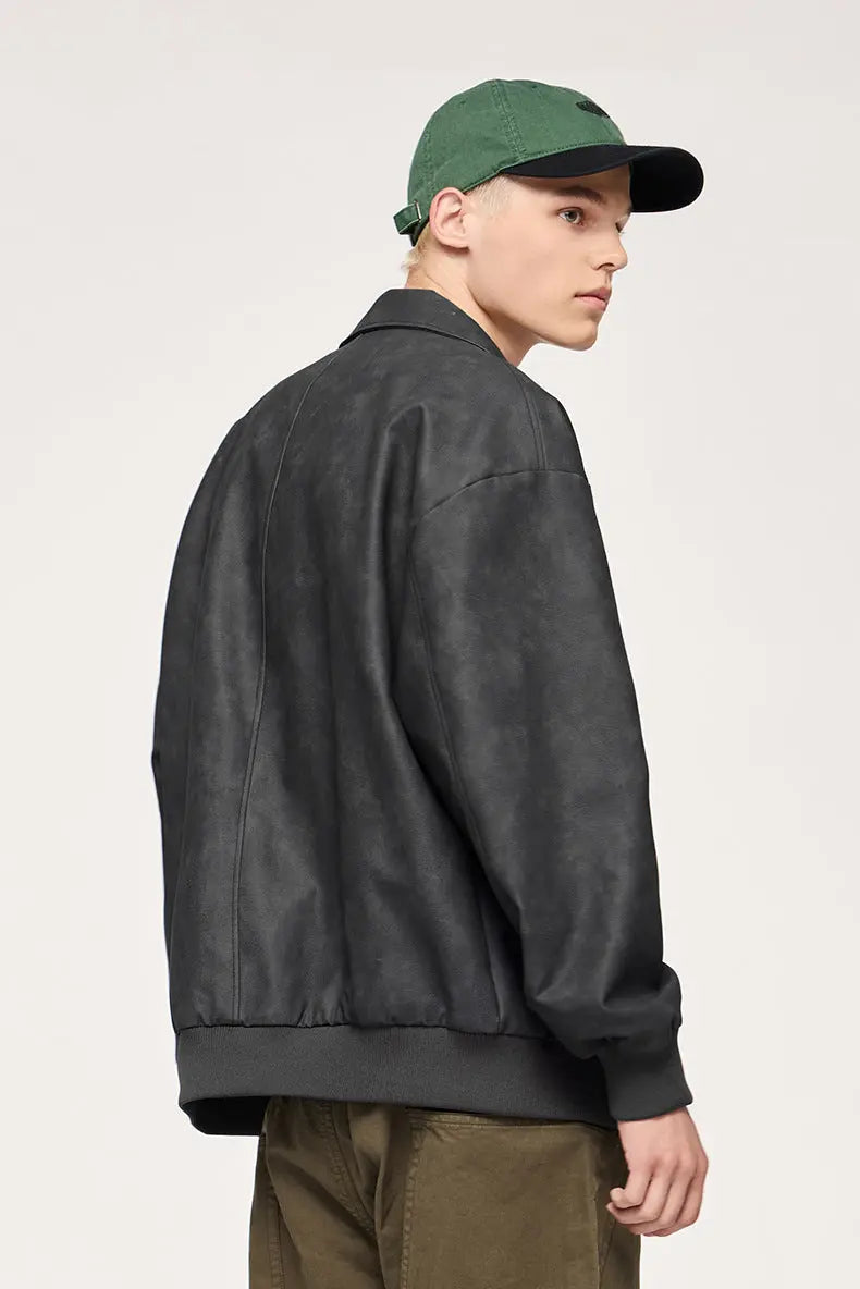 DOUBLE ZIPPER PU LEAHTER JACKET TIO