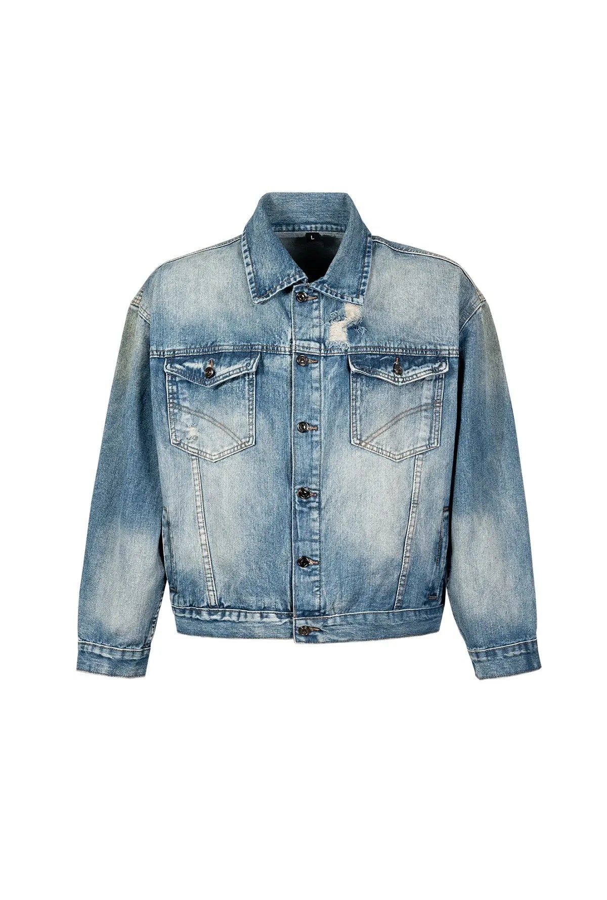 DROP SHOULDER BOXY CUT DENIM JACKET TIO