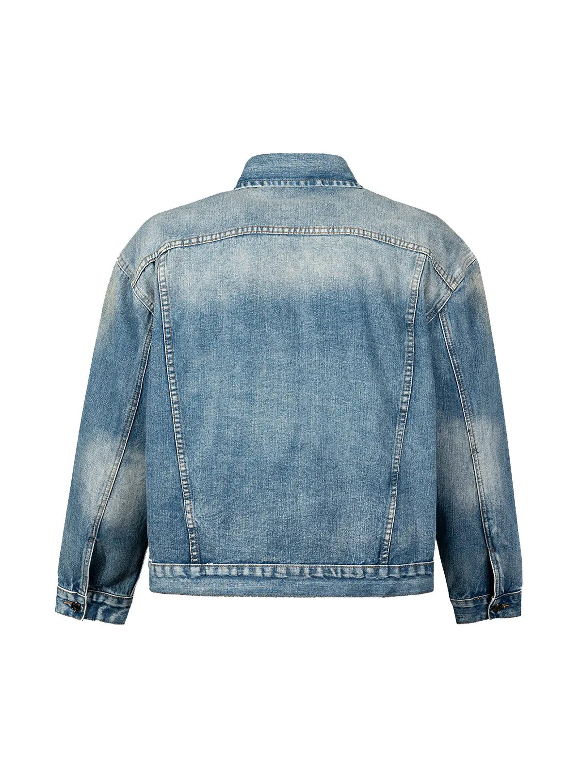 DROP SHOULDER BOXY CUT DENIM JACKET TIO