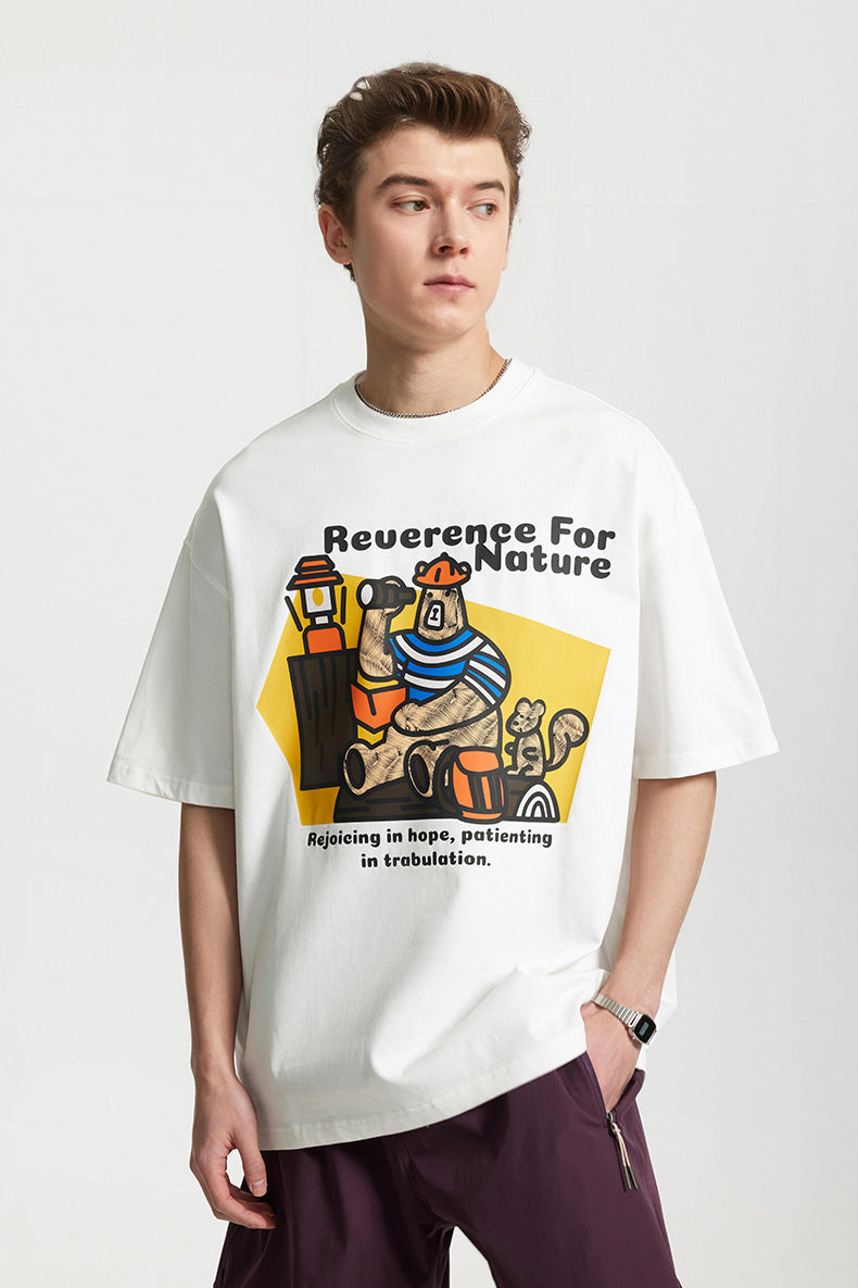 CAMP BEAR PRINT T-SHIRT