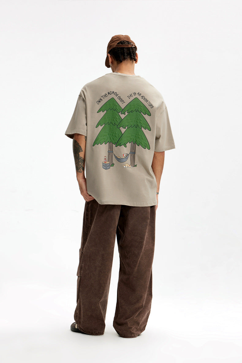 PINE FOAMMING  CARTOON PRINT T- SHIRT