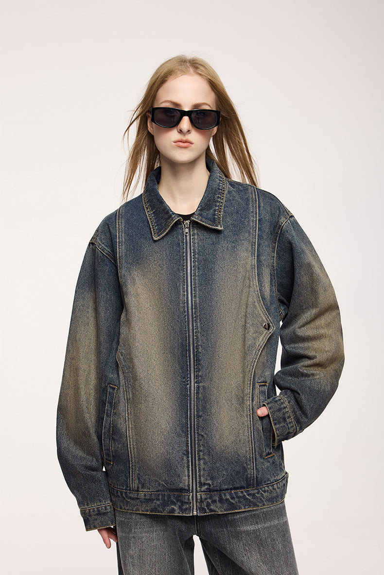 VINTAGTE WASHED DENIM JACKET