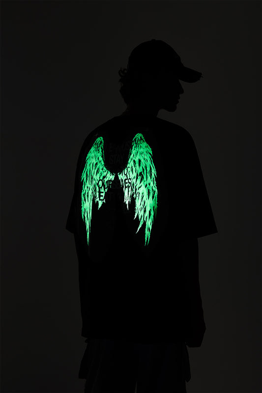 GLOWING WING PRINT T-SHIRT