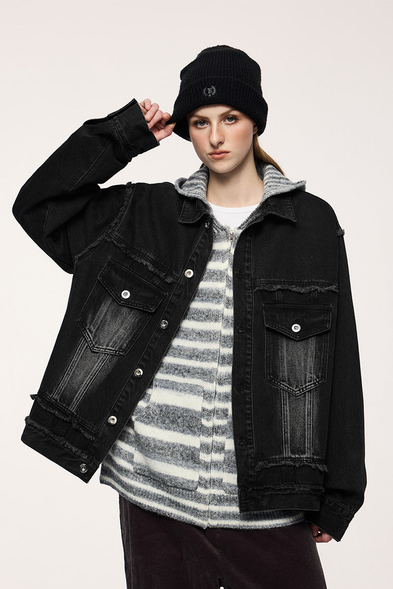 VINTAGTE WASHED DENIM JACKET