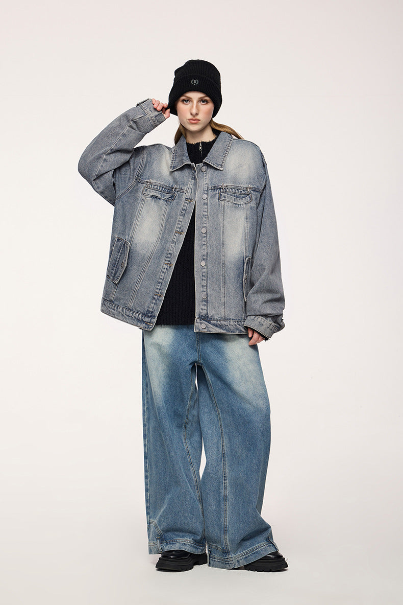 VINTAGTE WASHED DENIM JACKET