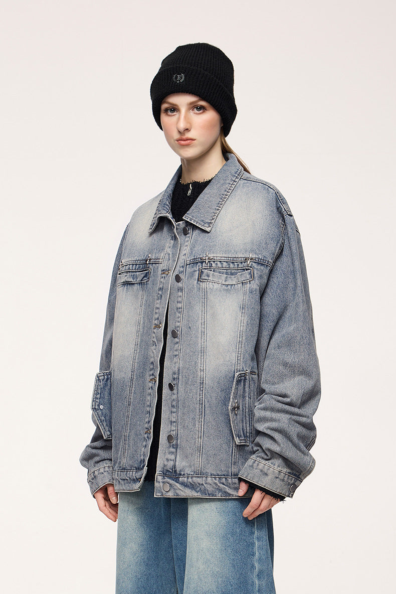 VINTAGTE WASHED DENIM JACKET