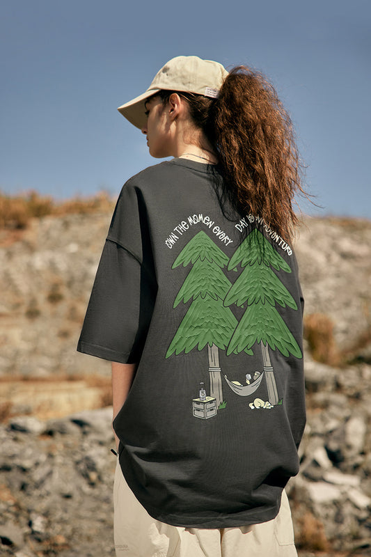 PINE FOAMMING  CARTOON PRINT T- SHIRT
