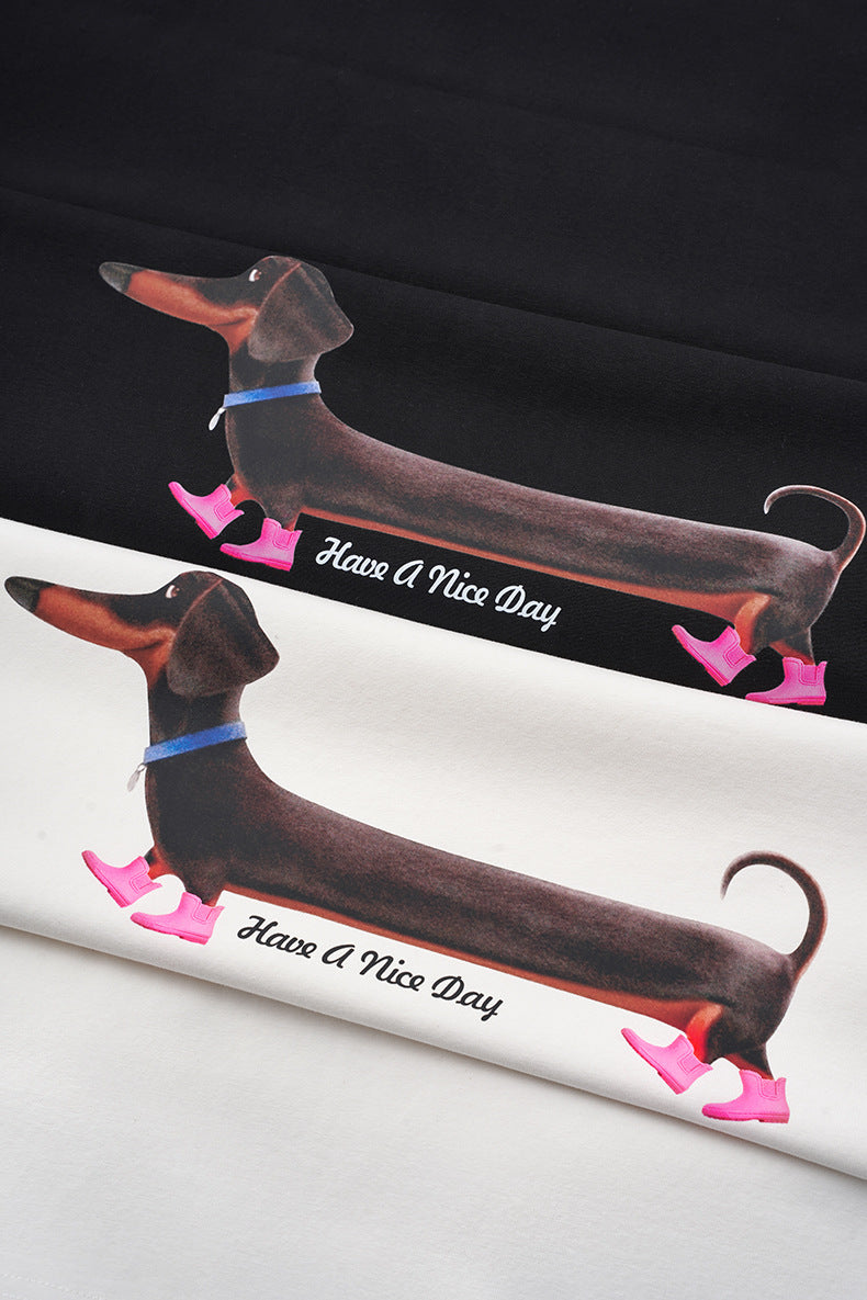 DACHSHUND PRINT T-SHIRT