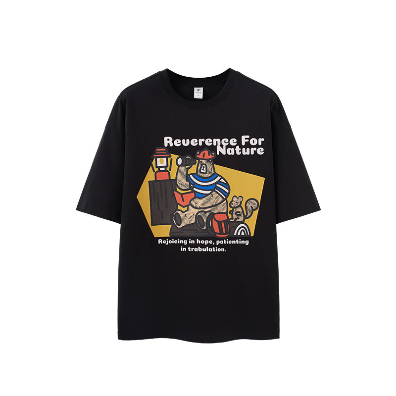 CAMP BEAR PRINT T-SHIRT