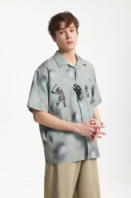 GRAFFITI COLLARED T-SHIRT