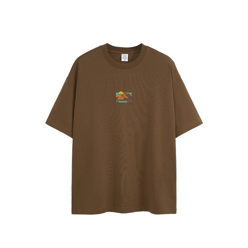 EMBROIDERED FOAM-PRINT T-SHIRT