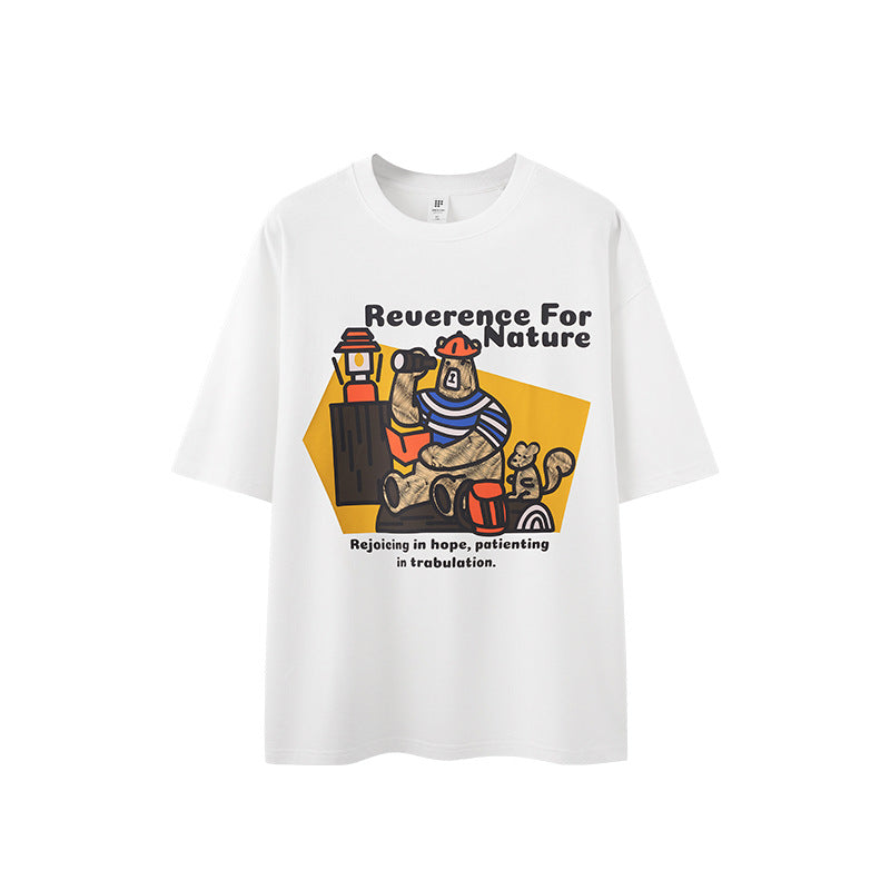 CAMP BEAR PRINT T-SHIRT